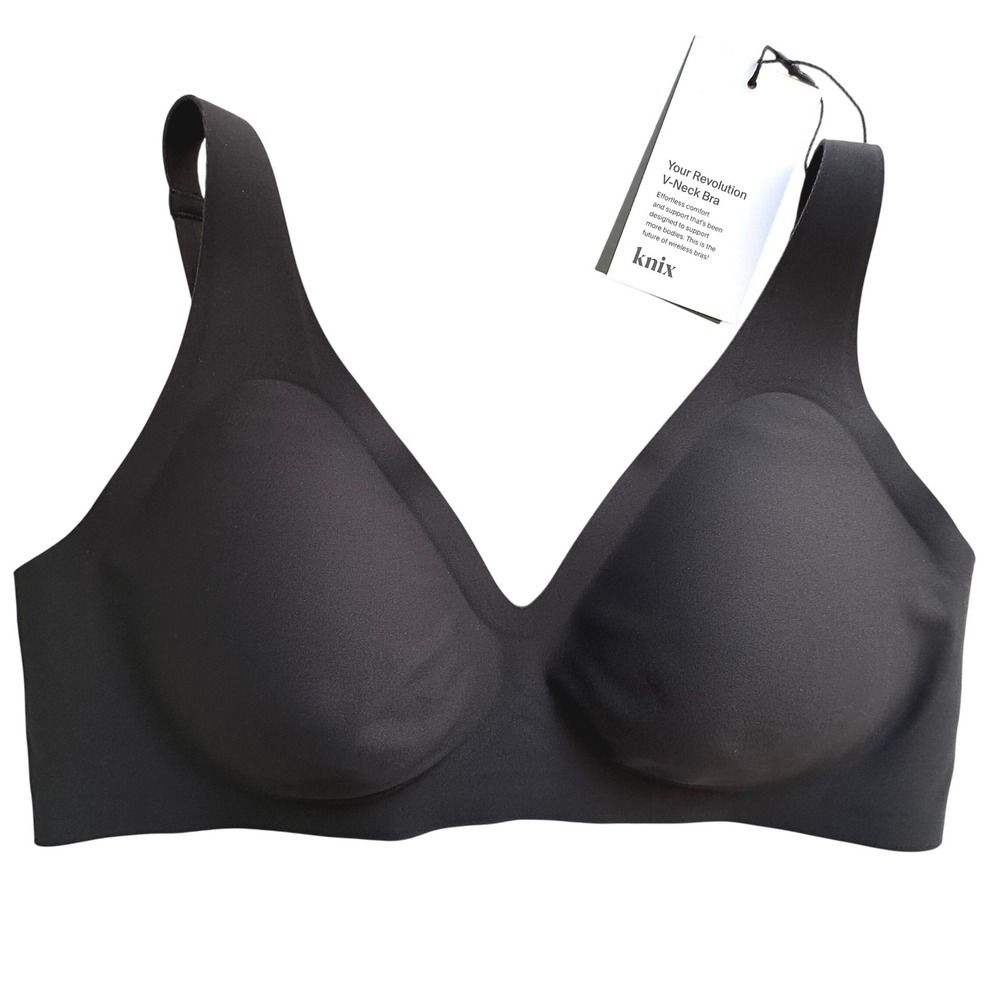 Knix Revolution Bra Women S++ Black Wireless Seamless NWT